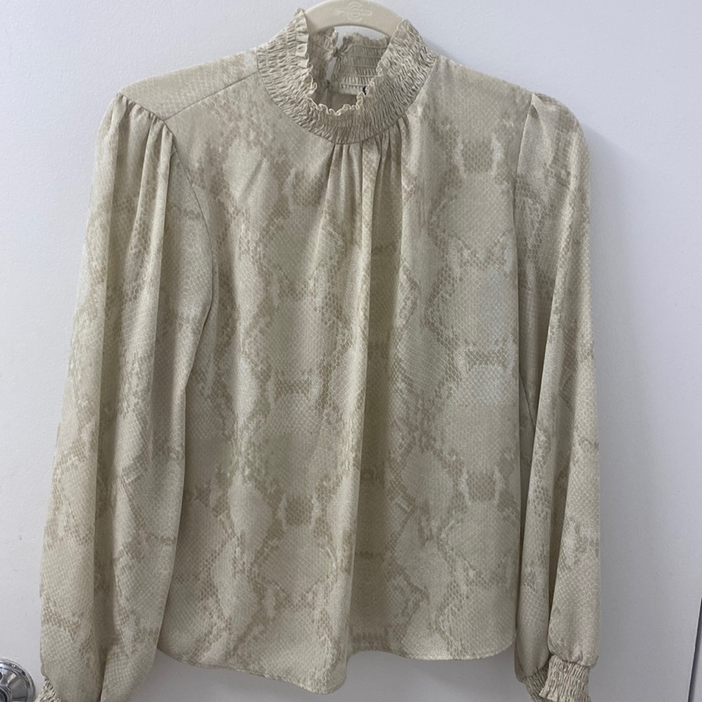 Ivory animal print blouse